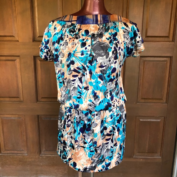 Collective Concept Blue Printed Mini Dress Small - Picture 3 of 7